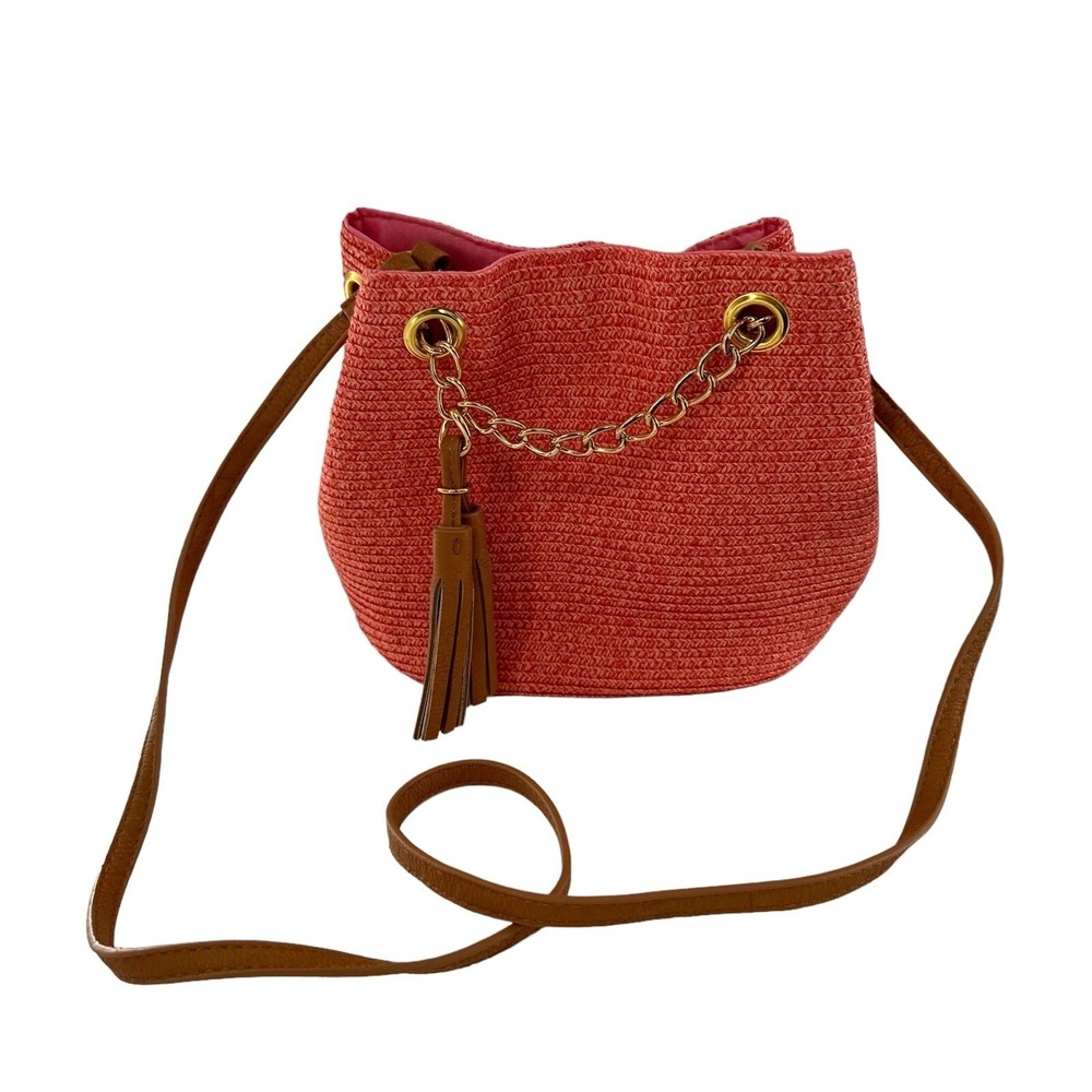 Magid paper straw bag Purse Shoulder Hobo MCM Beach Coastal Nautical Boho‎